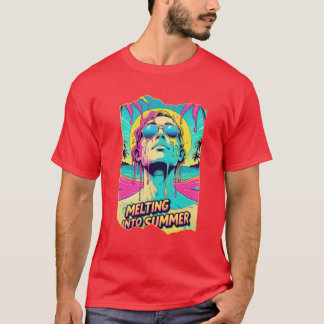 T-shirt Fondre En Été - Trippy Retro Beach Vibes Tee
