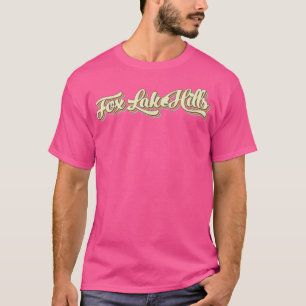 T-shirt Font de Baseball Art Retro de Font Lake Hills T Vi