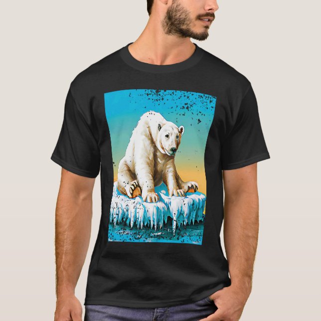 T-shirt Fonte d'ours polaire vintage Arctique (Devant)