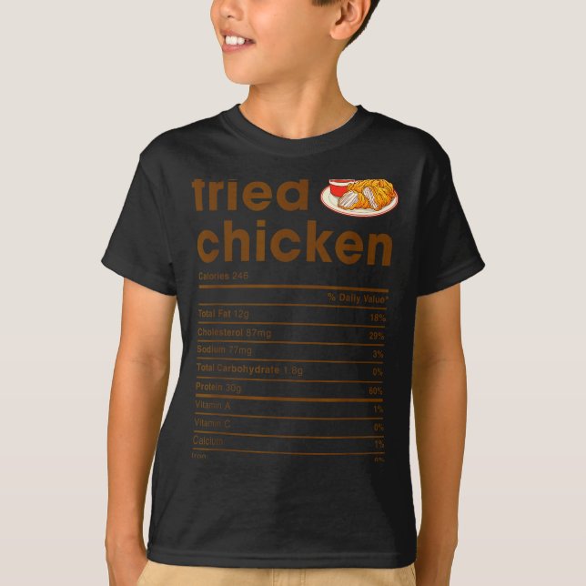T-shirt Food Nutrition Facts Shirts Co. Fried Chicken Nutr (Devant)