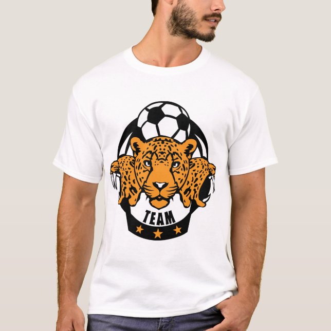 T-shirt foot guepard soccer profil animal logo sport team  (Devant)