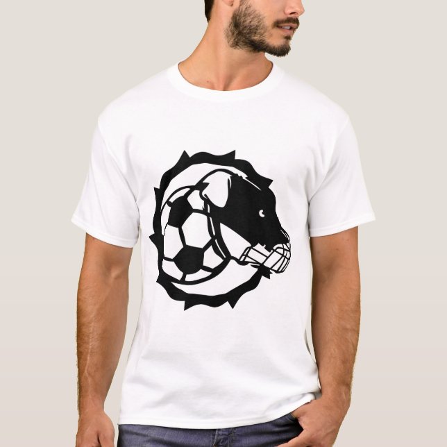 T-shirt foot soccer chien dog Hund perro cane museliere 1 (Devant)