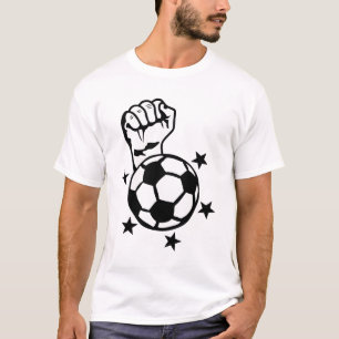 T-shirt foot soccer poing lever fist fermer Faust puno pug