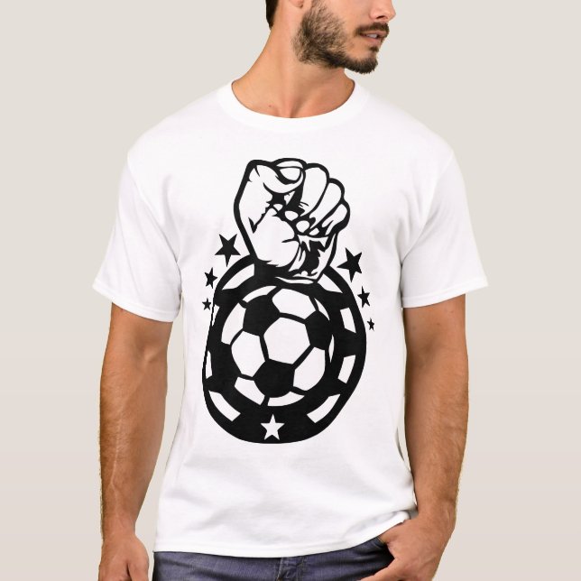 T-shirt foot soccer poing serre logo rageur vainqueur club (Devant)