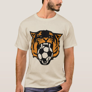 T-shirt foot soccer tigre tiger rugit face cartoon logo4