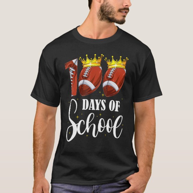 T-shirt Football 100 Days of School Happy 100th Day Teache (Devant)
