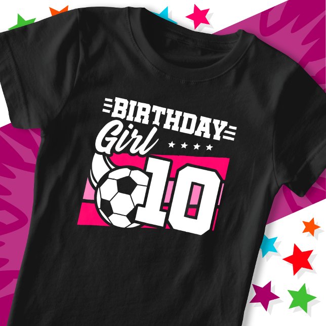 T-Shirt Football 10 ans Football 10e anniversaire fille (Créateur téléchargé)