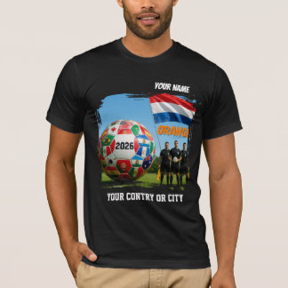 T-shirt Football 2026 Paises Bas Custom Name comté