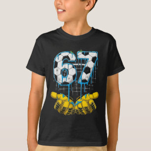 T-shirt Football 67 Six Seven Drôle Gen-alpha Meme Drip En