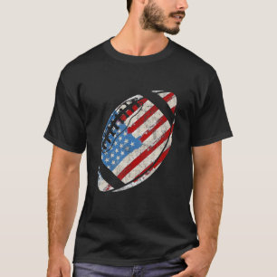 T-shirt Football Américain 4 juillet Drapeau Américain Pat