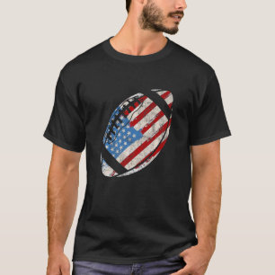 T-shirt Football américain 4 juillet Drapeau américain Pat