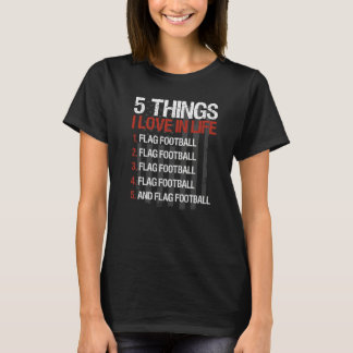 T-shirt Football Américain 5 Choses Que J'aime Dans La Vie