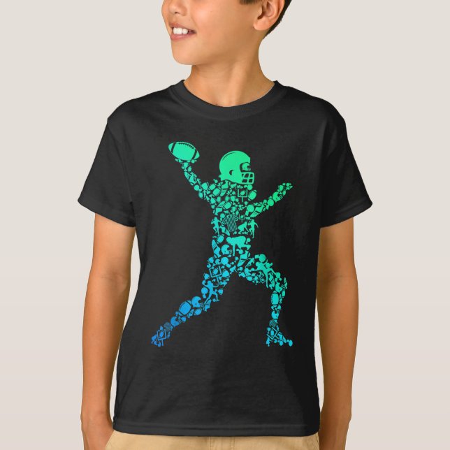 T-shirt Football Américain Garçons Enfants Hommes (Devant)