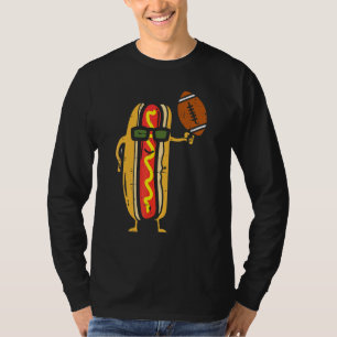 T-shirt Football Américain Hotdog  Sport Foodie Hommes Fem