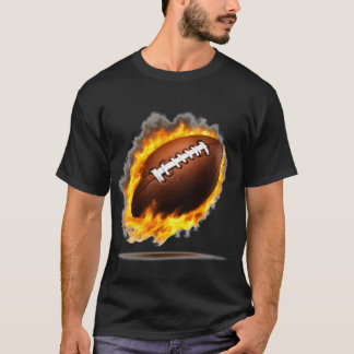 T-shirt Football Américain Sur Le Design Cool De Feu