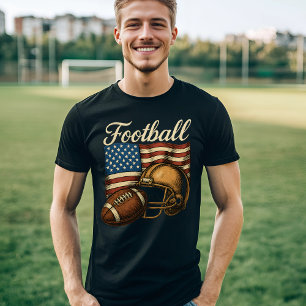 T-shirt Football américain vintage avec drapeau