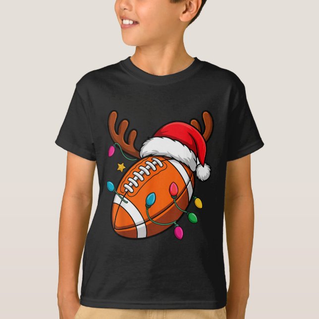 T-shirt Football American Reindeer Horns Christmas Xmas Ba (Devant)