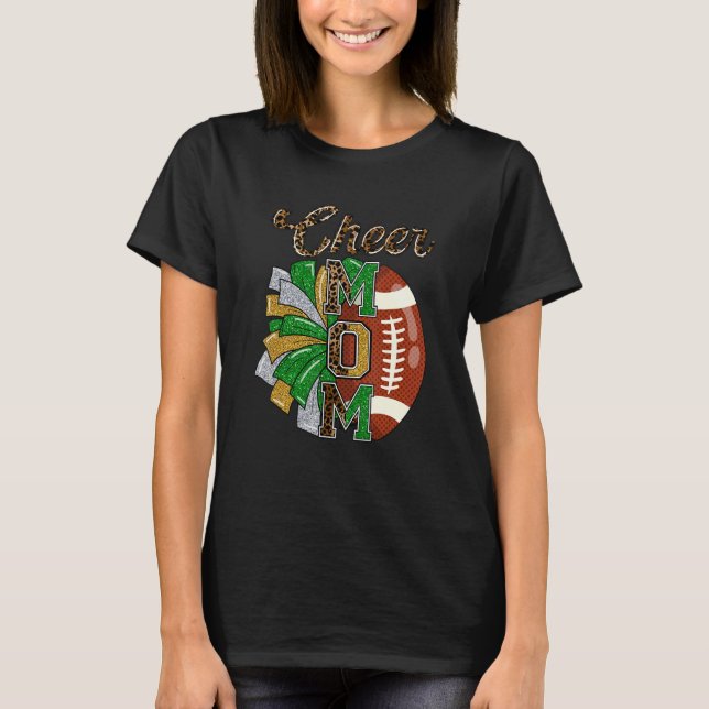 T-shirt Football And Cheer Mom Game Day Vibes Cheerleading (Devant)