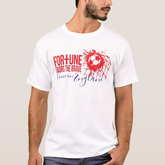 T-shirt Football Angleterre brave le slogan sport rouge t- (Devant)