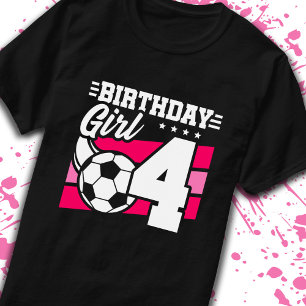 T-shirt Football Anniversaire 4 ans fille 4ème anniversair