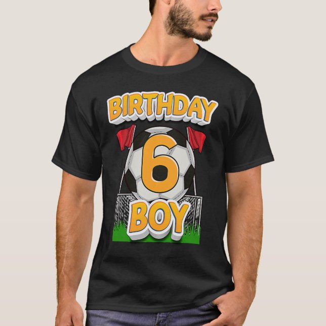 T-shirt Football Anniversaire 6 ans Joueur de football 6e  (Devant)