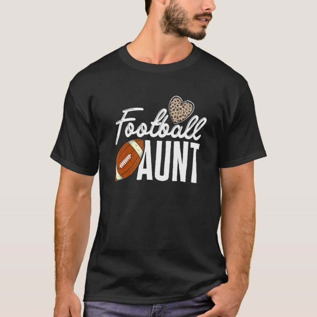T-shirt Football Aunt Football Player Leopard Pattern Foot (Devant)