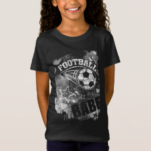 T-Shirt Football Babe, Black Grunge Football