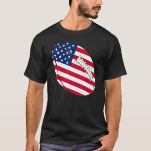 T-shirt Football Ball & American Flag Independence 4ème de