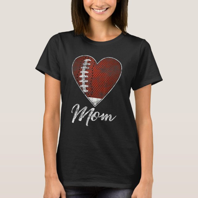 T-shirt Football Ball Heart Maman Idée de fan Mothrer Spor (Devant)