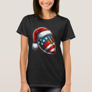 T-shirt Football Ball Santa Hat mignonne Noël Hommes garço