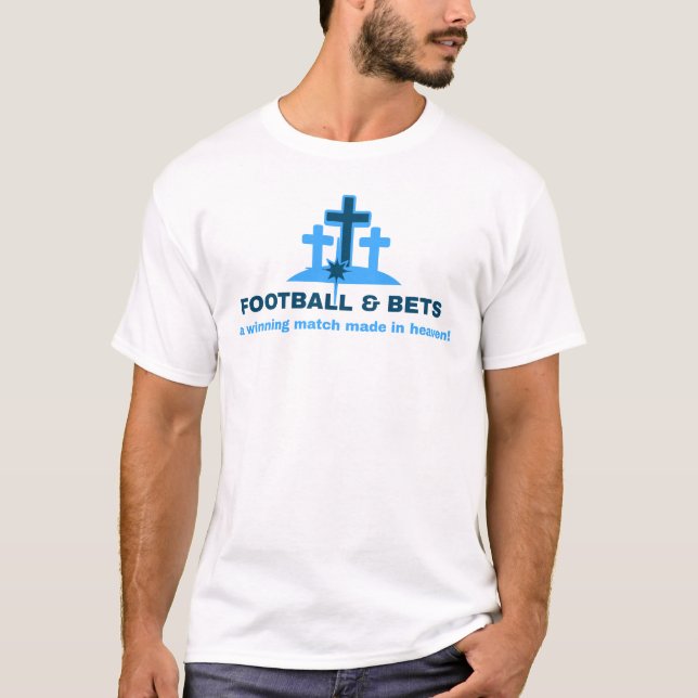 T-shirt FOOTBALL & BETS / un match gagnant fait au ciel !  (Devant)