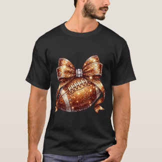 T-shirt Football bling bow coquette jour de match sports