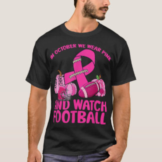 T-shirt Football Cancer du sein En Octobre Nous portons ro