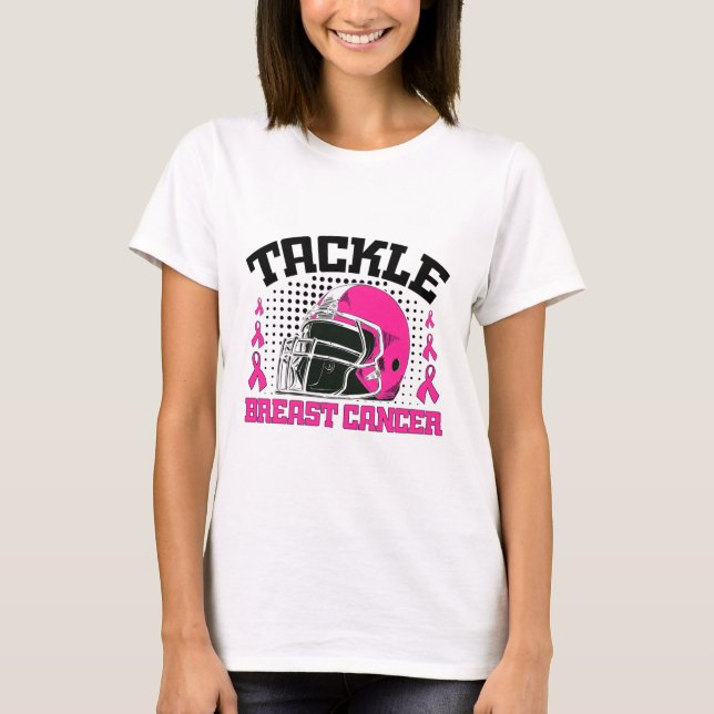 T-shirt Football Cancer du sein Sensibilisation Pink Ribbo (Devant)