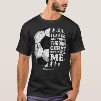 T-shirt Football chrétien Je peux faire toutes choses Foi