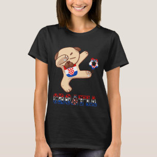 T-shirt Football croate Dabbing Chien Hrvatska Ro croate
