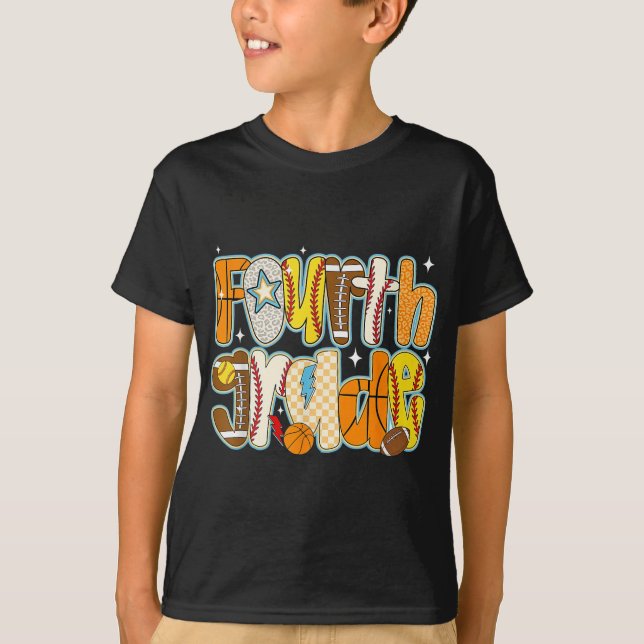 T-shirt Football de baseball de 4e année (Devant)