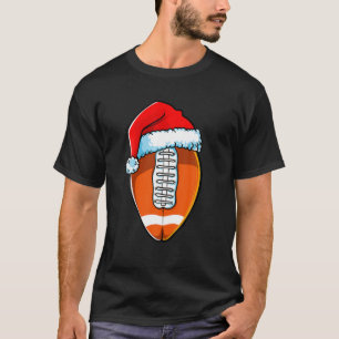 T-shirt Football de Noël Drôle Santa Hat Ball Hommes Femme