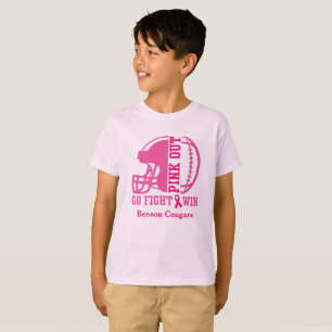 T-shirt Football de sensibilisation au cancer du sein rose