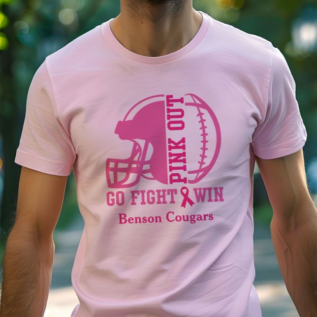 T-shirt Football de sensibilisation au cancer du sein rose (Créateur téléchargé)