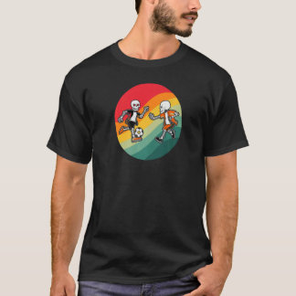 T-shirt Football de squelette Soccer de squelette Hallow