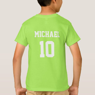 T-shirt Football Football Nom Et Numéro Personnalisés Vert
