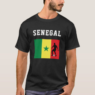 T-shirt Football Football Sport Ventilateur Sénégal Drapea