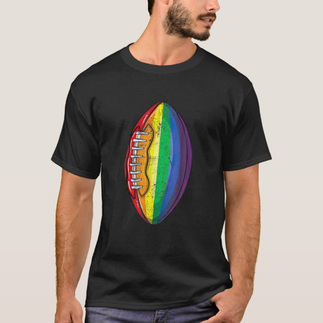 T-shirt Football Gay pride LGBT Rainbow Flag LGBTQ Sports (Devant)