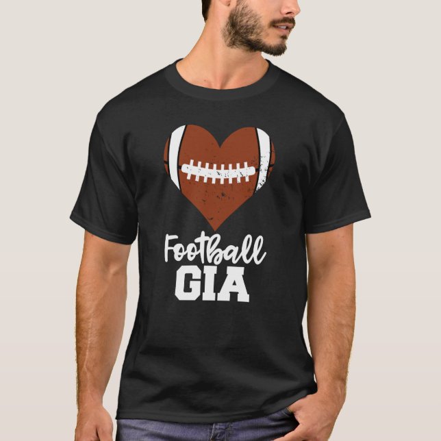 T-shirt Football Gia Football Heart Grandma Gia (Devant)
