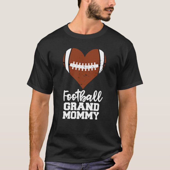 T-shirt Football Grandmommy Football Heart Grand Mommy (Devant)