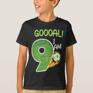 T-shirt Football Je suis un garçon de 9 ans Joyeux Anniver