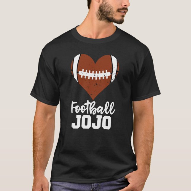 T-shirt Football Jojo Football Heart Grandma Jojo (Devant)