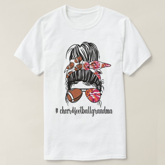 T-shirt Football Joueur de Pom-pom girl de grand-mère (Design devant)