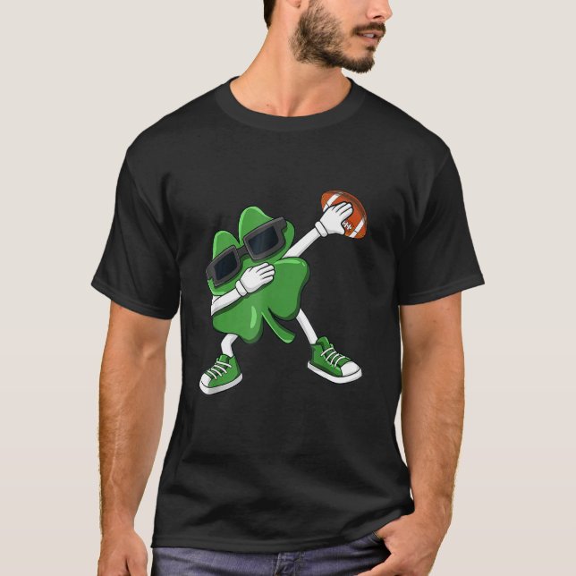 T-shirt Football Jour de la Saint Patrick Leprechaun Shamr (Devant)